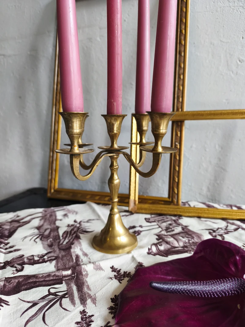 Chandelier 5 feux en laiton