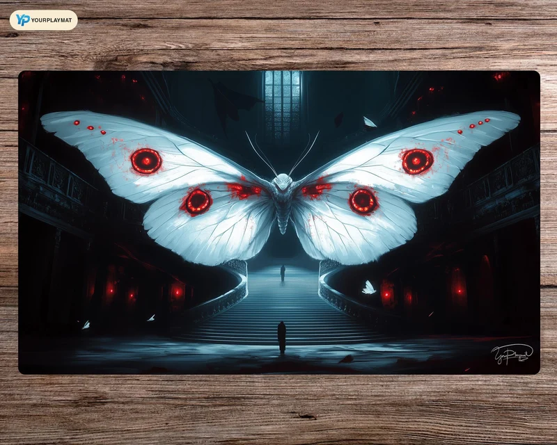 Moth of Dread | DuskMourn House of Horror, MTG Playmat, Flesh and Blood, FaB, MTG, TCG Halloween - 24" x 14" inches